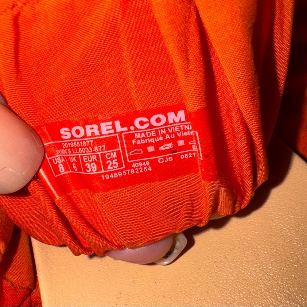 Sorel Women’s Sport Sandals Slides Orange Ruched Lug Sole Size 8 resortwear - Picture 9 of 9